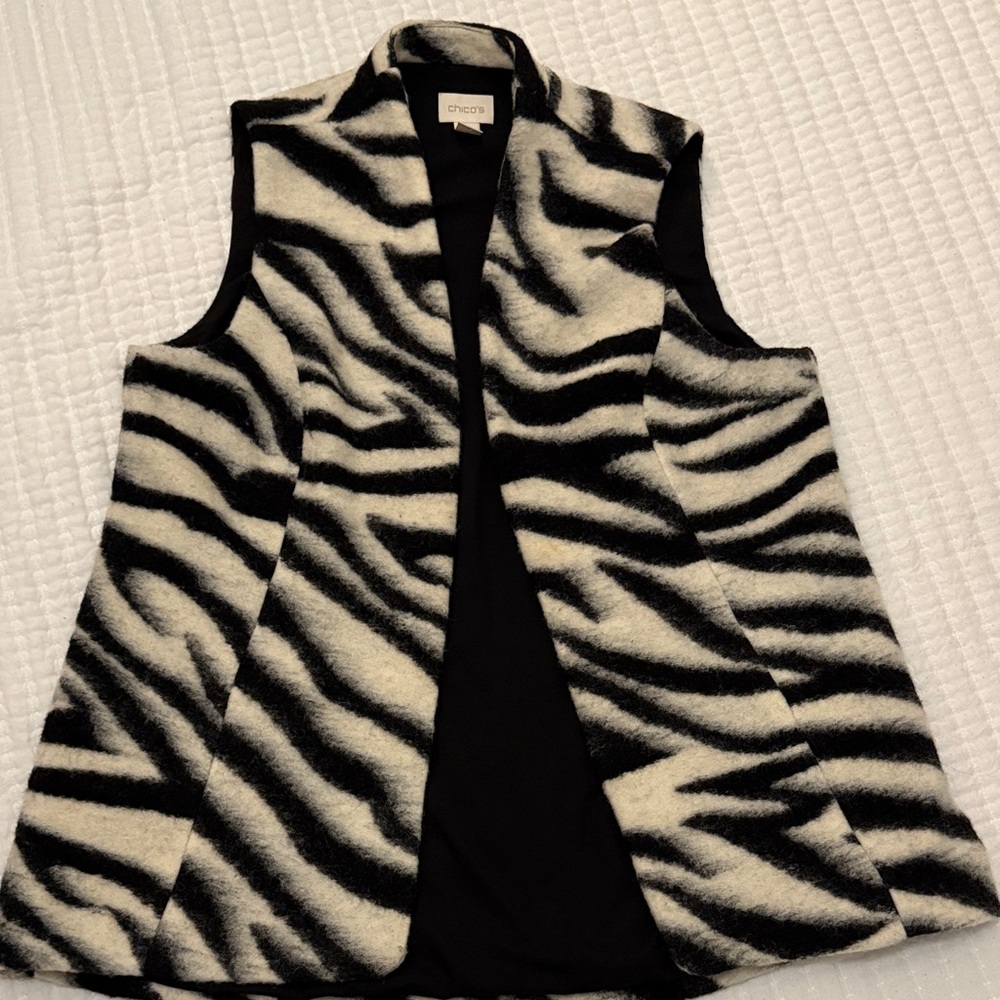 Chico's Wool Zebra Vest